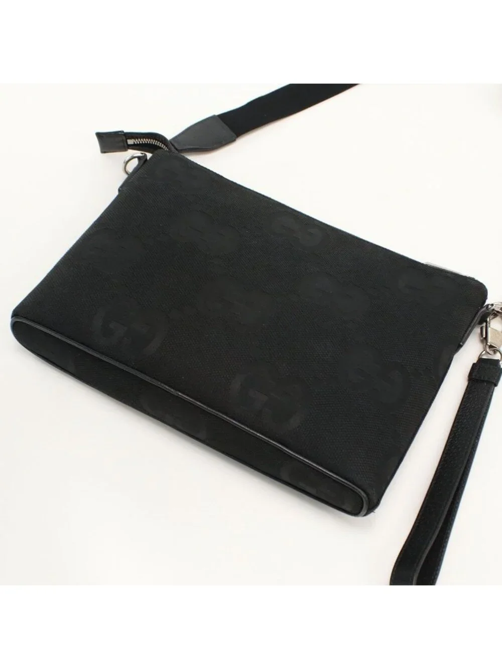 Gucci 2-Way Clutch Jumbo GG Shoulder Bag Canvas